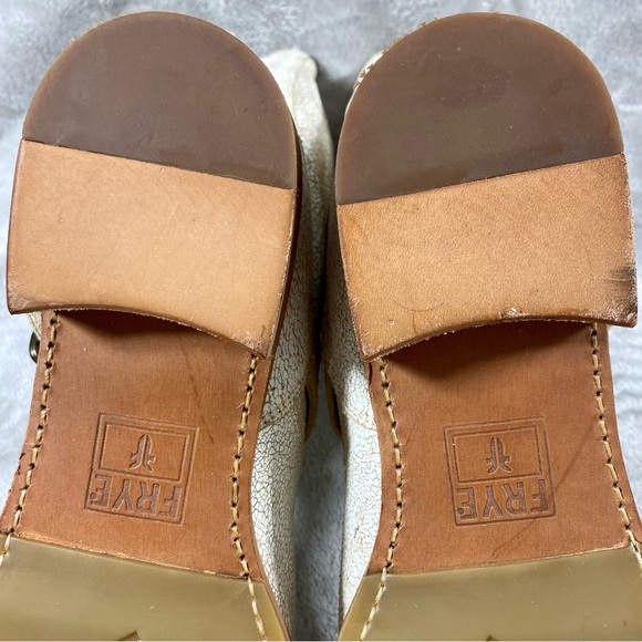 FRYE Women's Veronica Leather Boots Booties sz 11 White Distressed Cracked NWOB - Picture 12 of 16